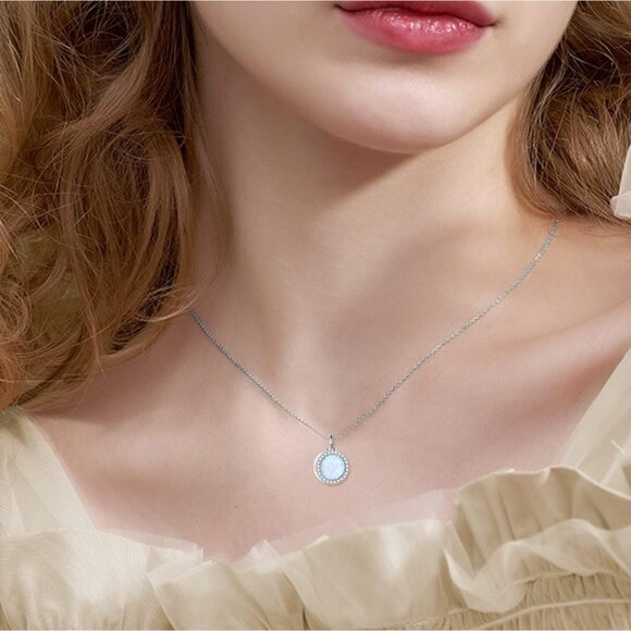 🆕 Men Silver Turquoise Urn Necklace Ashes Sterling Opal Cremation knot Jewelry - Picture 2 of 6